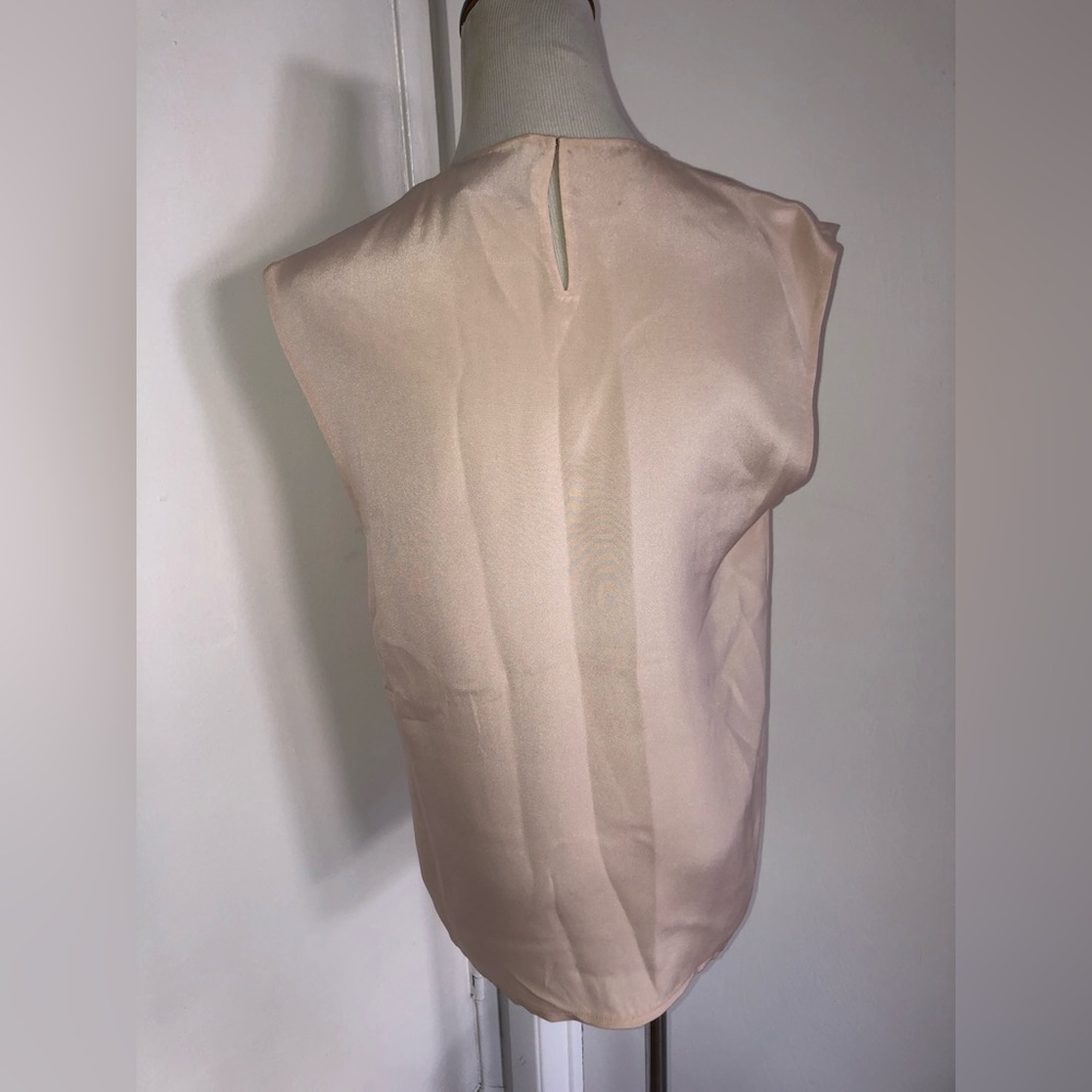 Phillip lim beige silk blouse with beaded embellishment size 6 - Picture 4 of 5